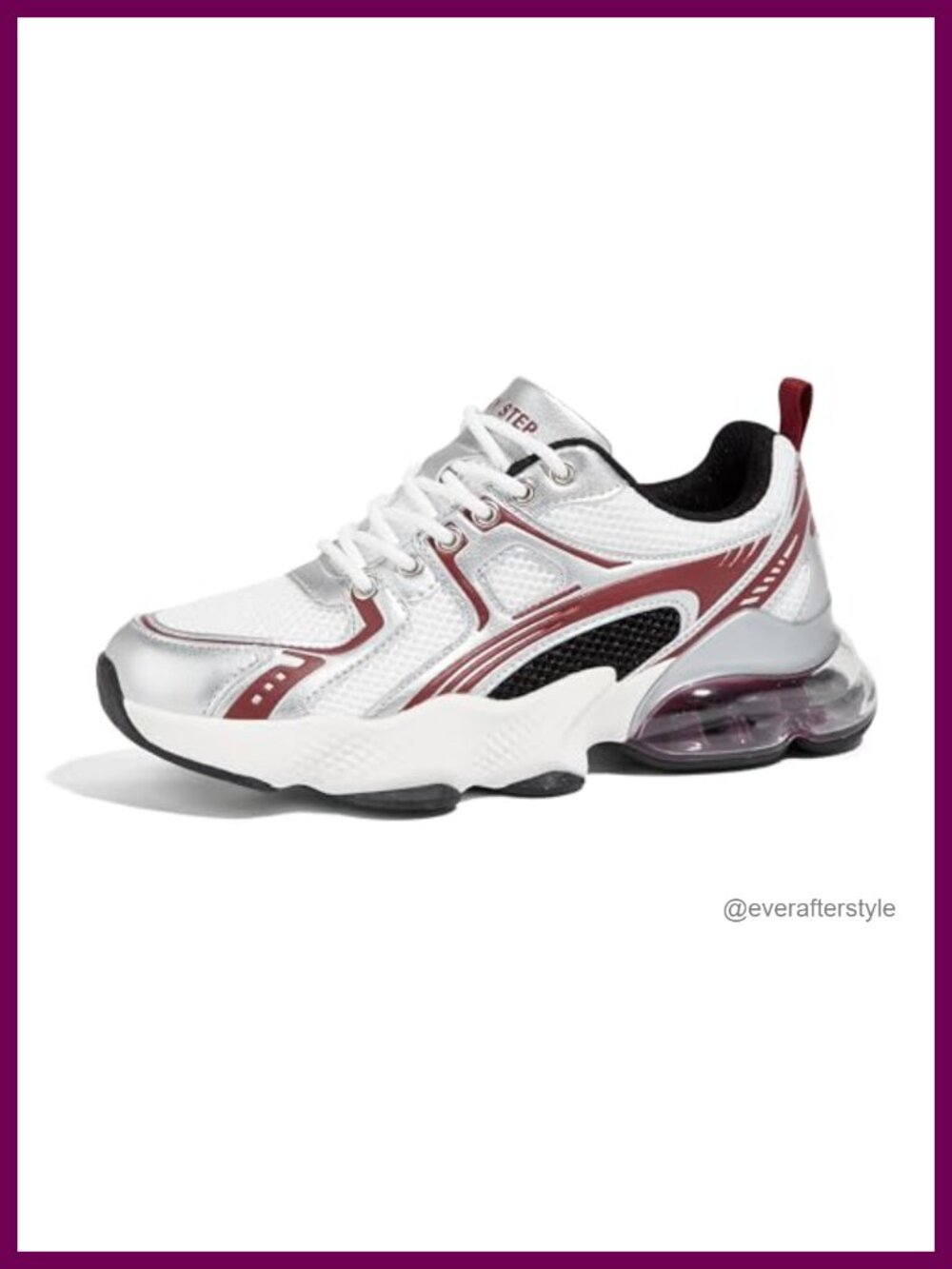 Women's Air Cushion Running Shoes Mesh PU Athletic Sneakers Lace-Up